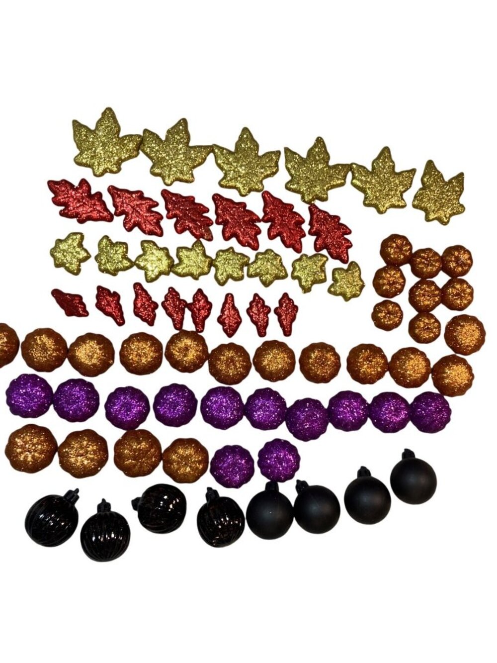 Glittery Mini Pumpkins and Leaves Fall Decorations For Crafts and Decor